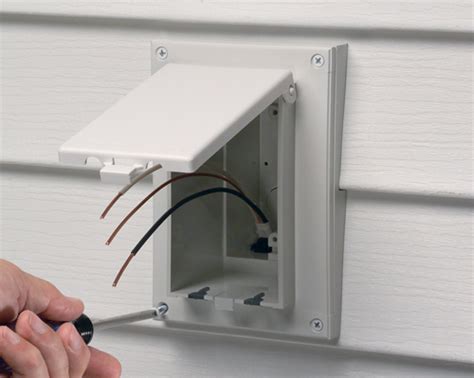 arlington electrical box for siding|Arlington outside outlet box.